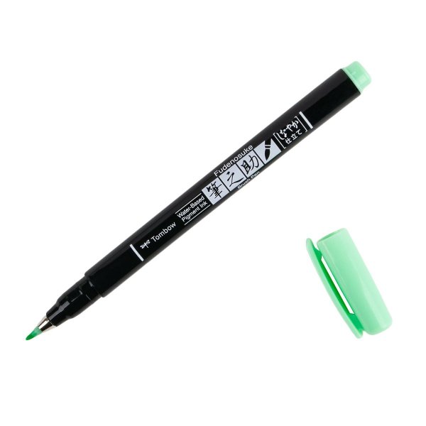 Tombow Flomaster s vrhom u obliku kista Fudenosuke pastel za crni papir, light green