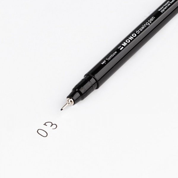 Tombow Fineliner MONO drawing pen, širina traga: 03 (cca 0,35 mm), crna boja, pojedinačno