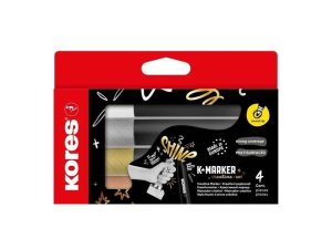 Kores Kreativní akrylový popisovač K-marker Creative set 4 ks, zlatá, stříbrná, měděná, bílá