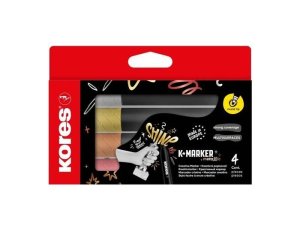 Kores Kreativní akrylový popisovač K-marker Metallic set 4 ks, zlatá, stříbrná, měděná, chromově růžová