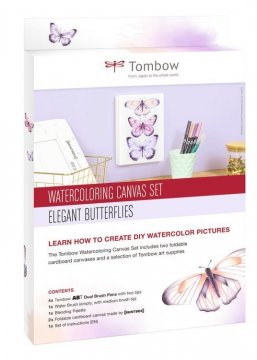 Zestaw Watercoloring Canvas Set Elegant Butterflies