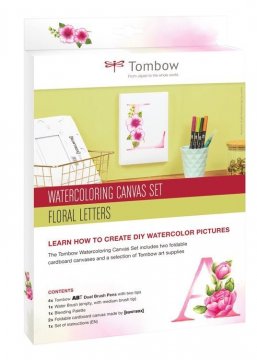 Zestaw Watercoloring Canvas Set Floral Letters