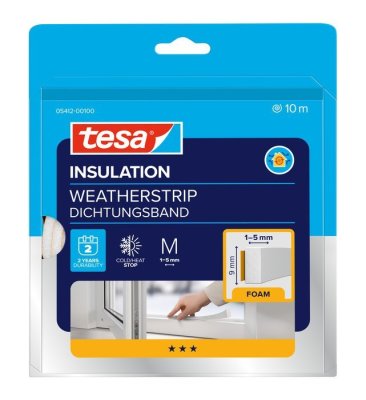 tesa® Samolepicí pěnové těsnění M, 10 m x 9 mm x 6 mm, bílé